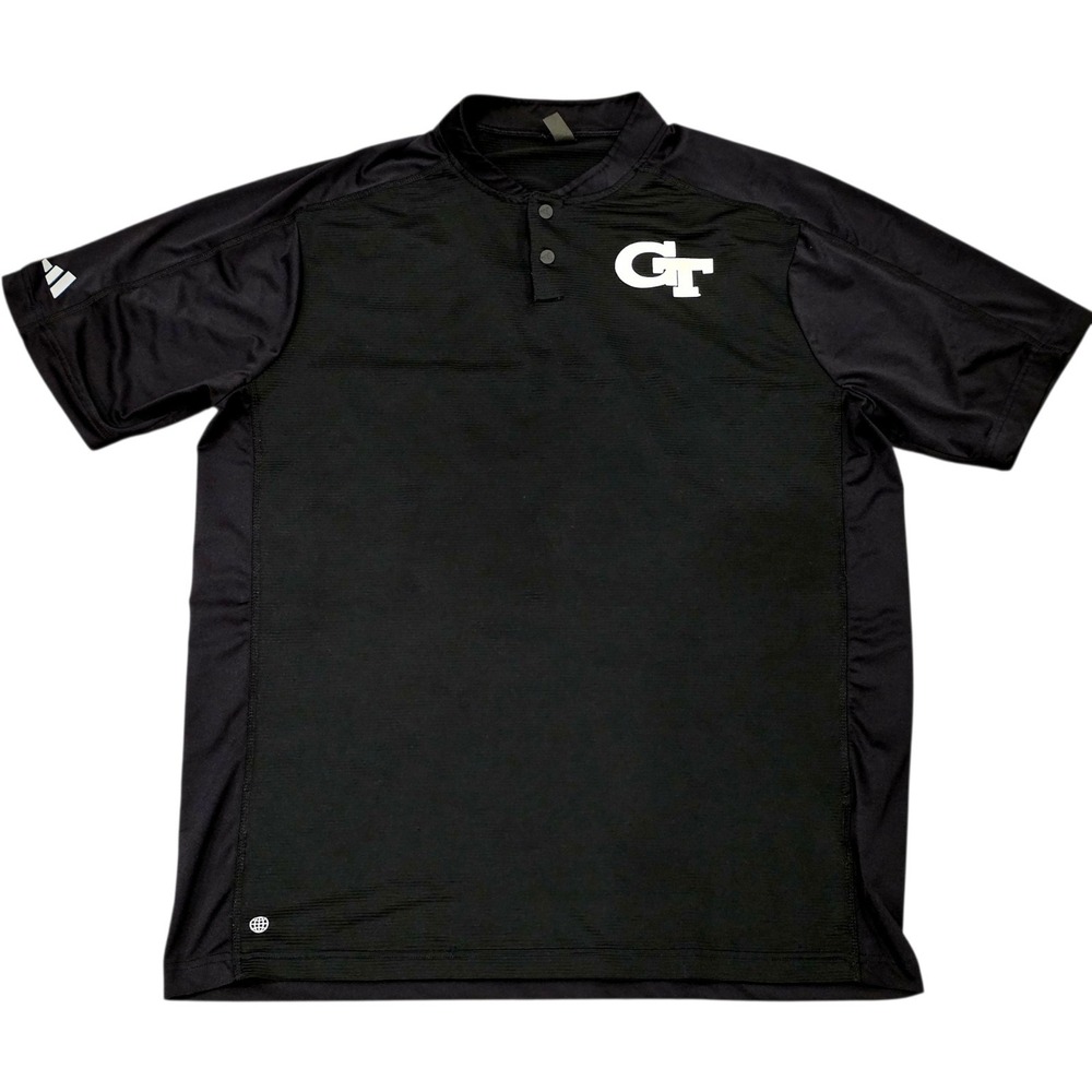 Georgia Tech Yellow Jackets Adidas Blade Collar Polo Shirt Men's Medium Black